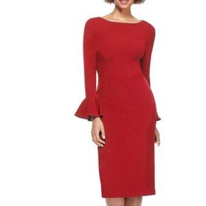 NWT - Sz 16 Red Maggie London Nia MIdi Dress